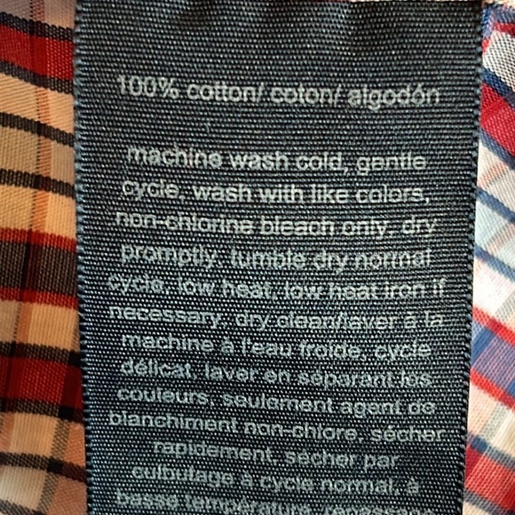 Tommy Hilfiger Red White Blue Plaid 1/2 Zip Pull Over Cotton Blouse Women’s XSTP - Picture 11 of 11